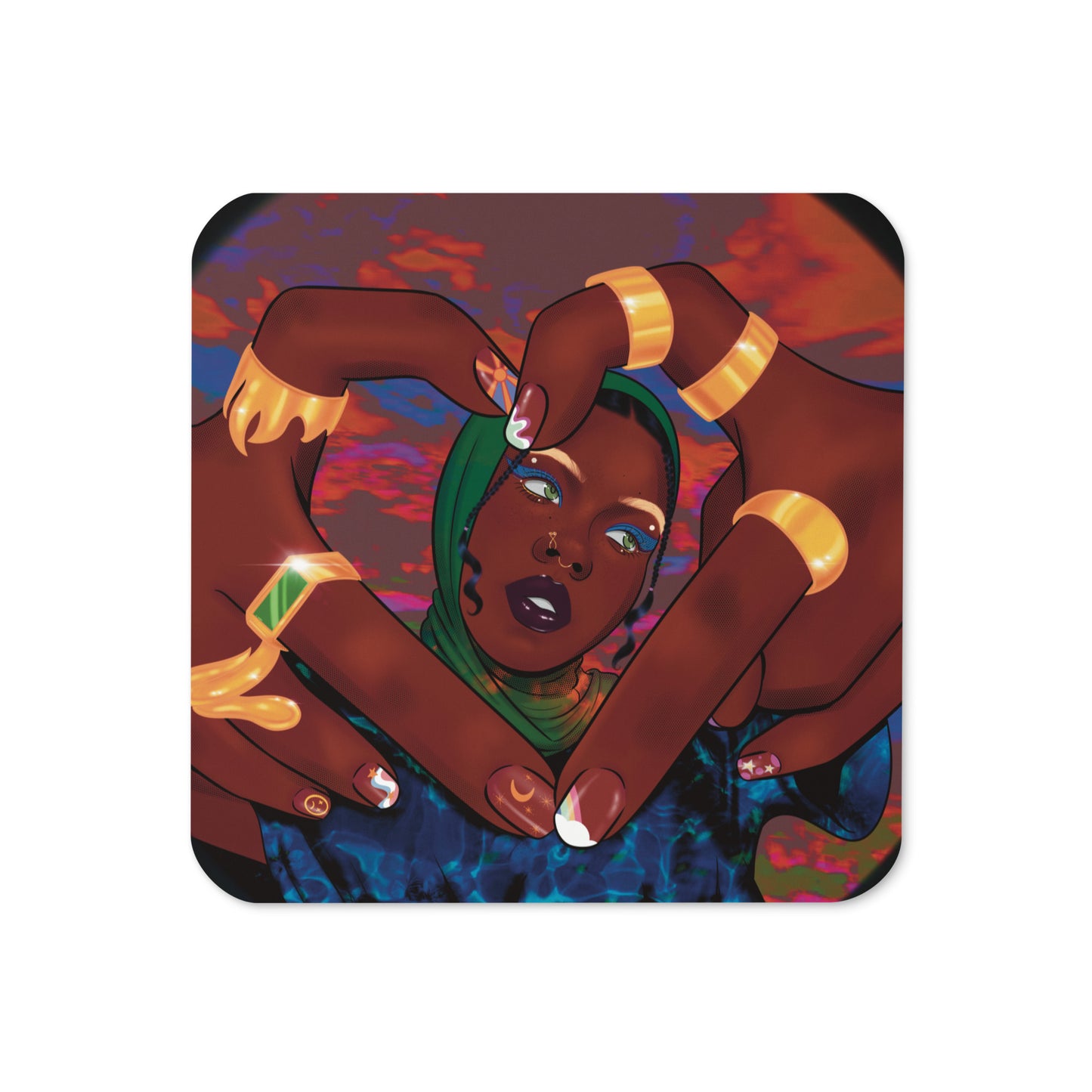 "Hajar" by Umiamara Cork-back Coaster