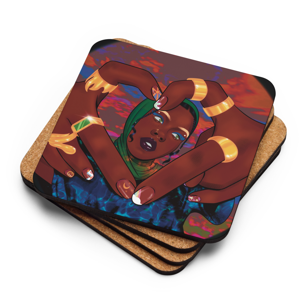 "Hajar" by Umiamara Cork-back Coaster