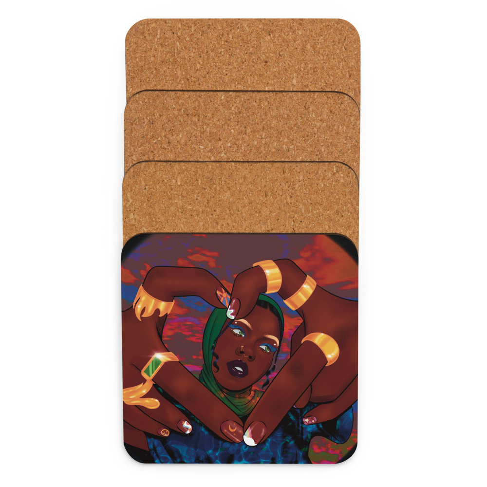 "Hajar" by Umiamara Cork-back Coaster