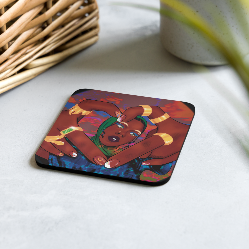 "Hajar" by Umiamara Cork-back Coaster