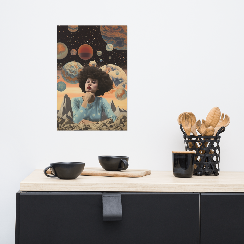 "Thoughts Orbit" Paper Poster