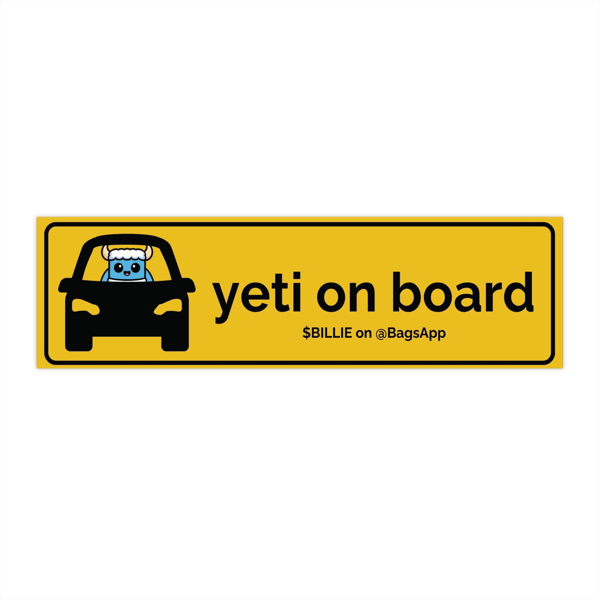 "Yeti on Board" Bumper Sticker for Car