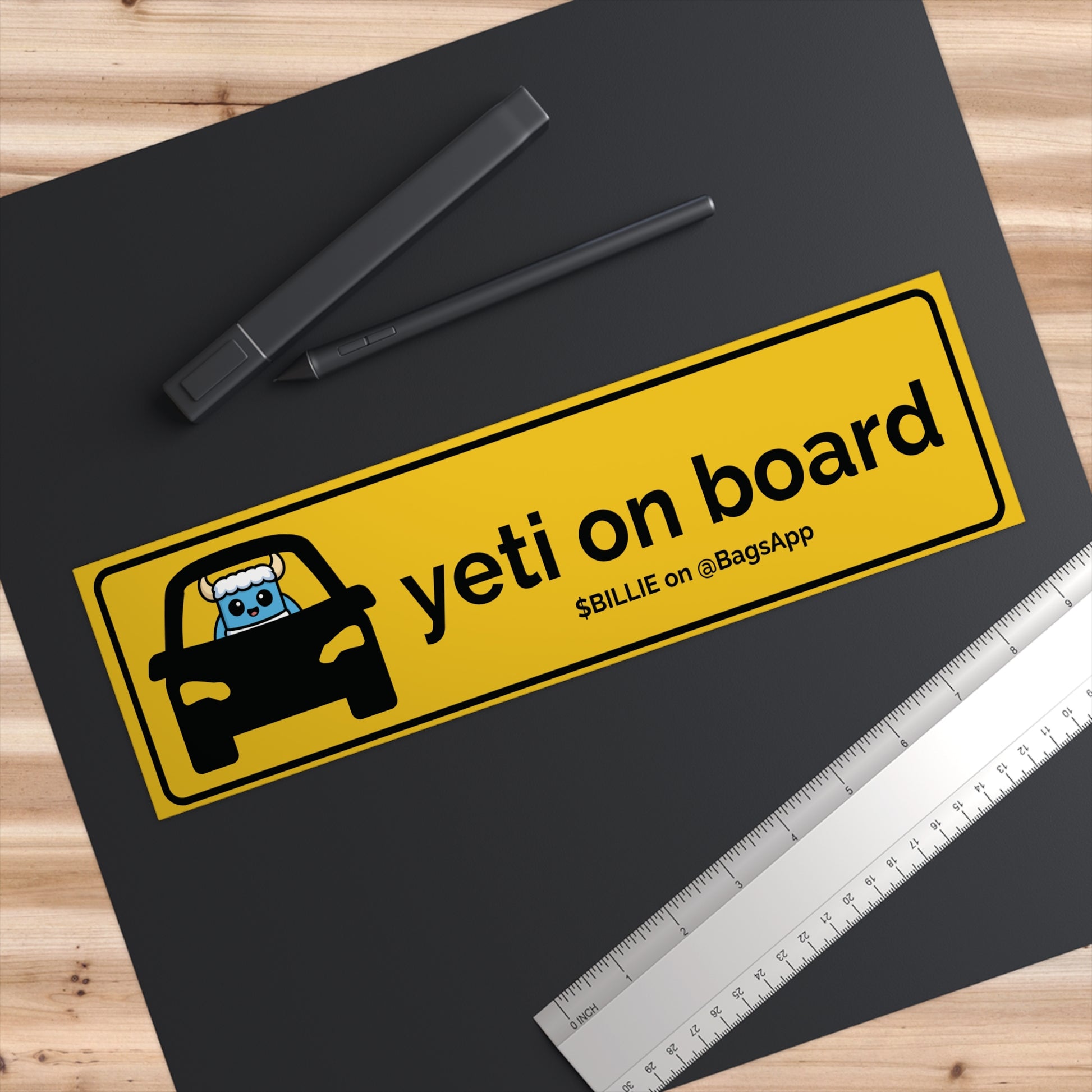 "Yeti on Board" Bumper Sticker for Car