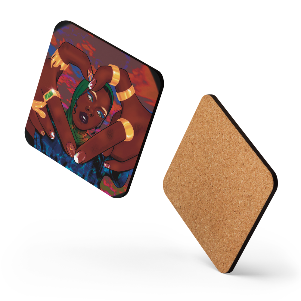 "Hajar" by Umiamara Cork-back Coaster