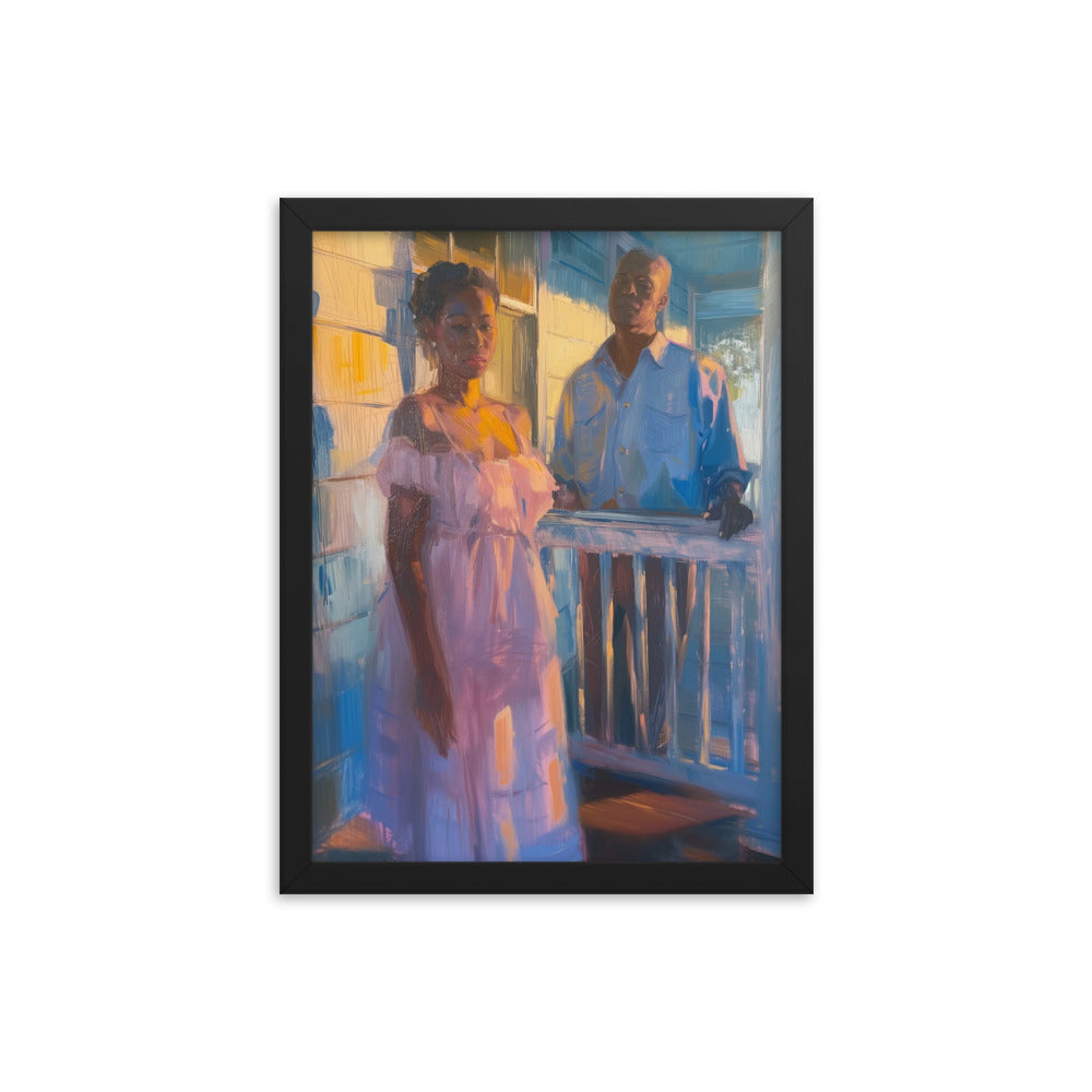 'my papa no gree" framed poster (12″×16″)