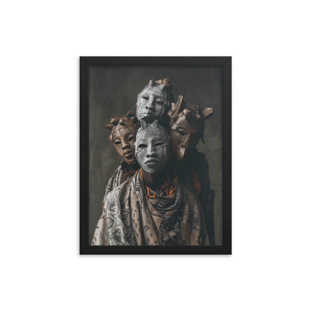 'my ancestors dey back me' framed poster (12″×16″)