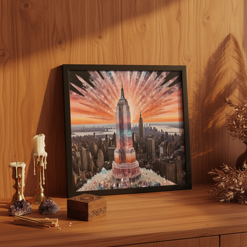 diamonds in the sky, 2024 [16x16 framed poster]