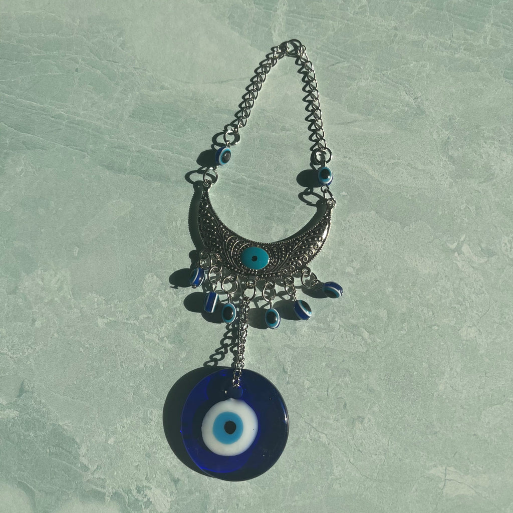 Crescent Moon Evil Eye Wall Hanging