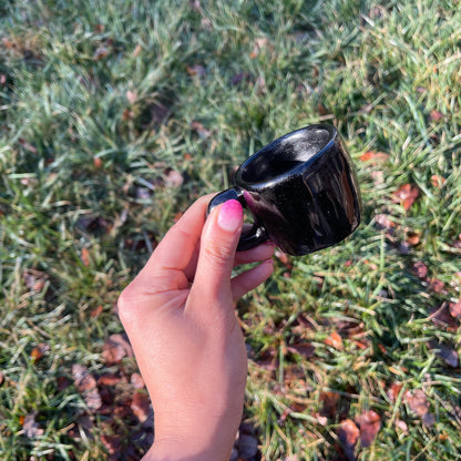 Obsidian Quartz Teacup and Plate
