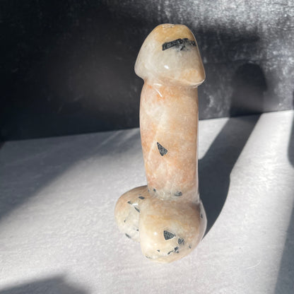 Large Black tourmaline in quartz phallus collection