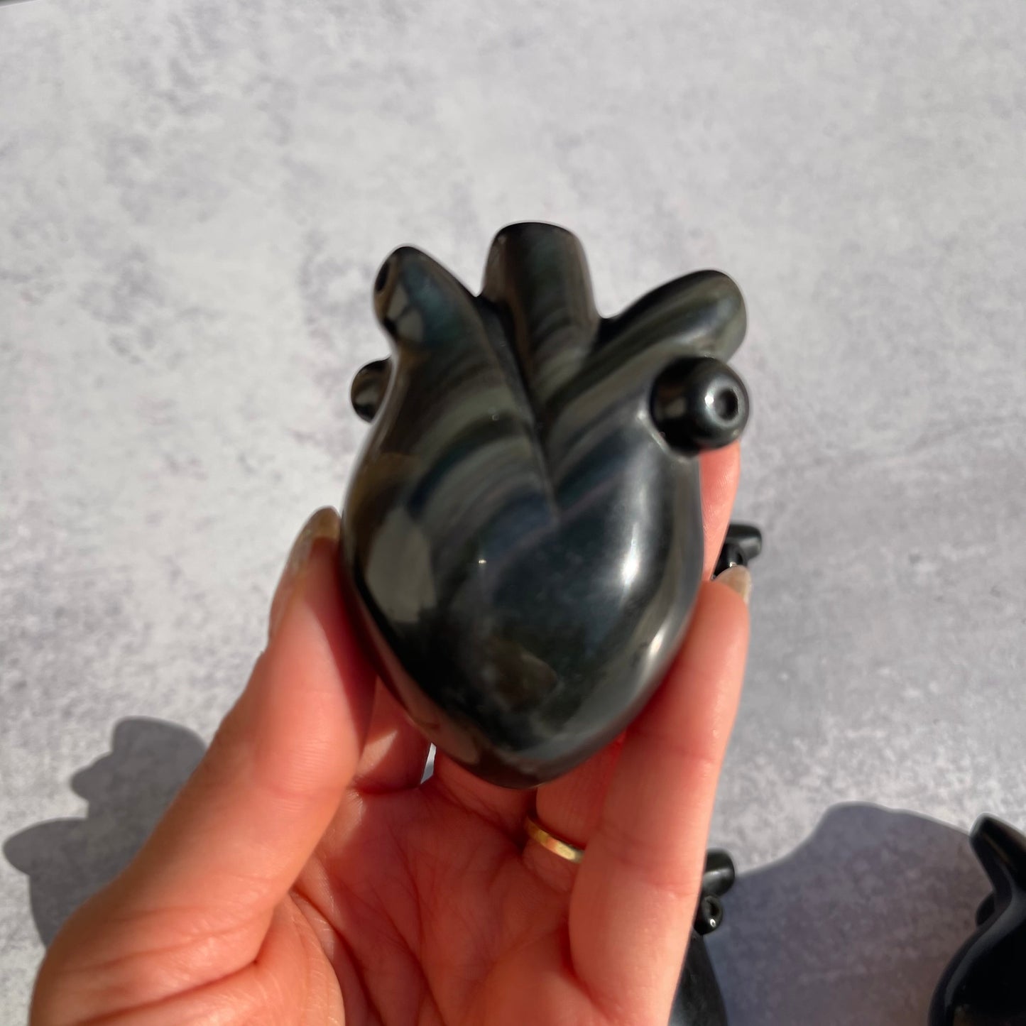 Rainbow Obsidian Anatomical Heart