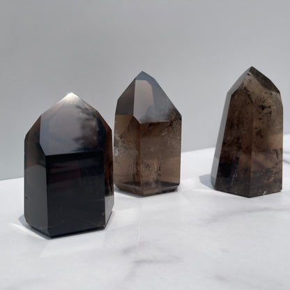 High Quality Polished Smoky Quartz Tower