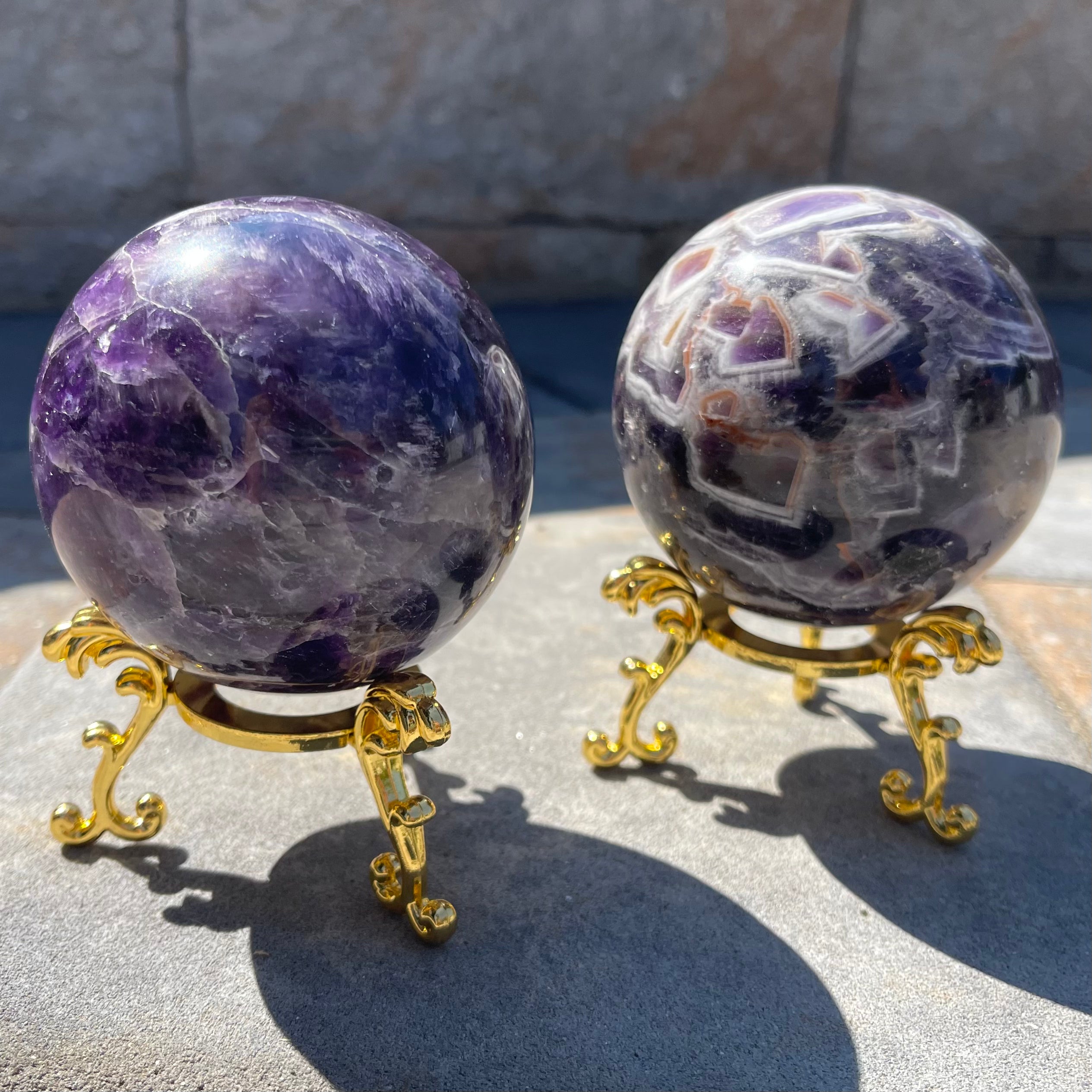 Chevron Amethyst Sphere