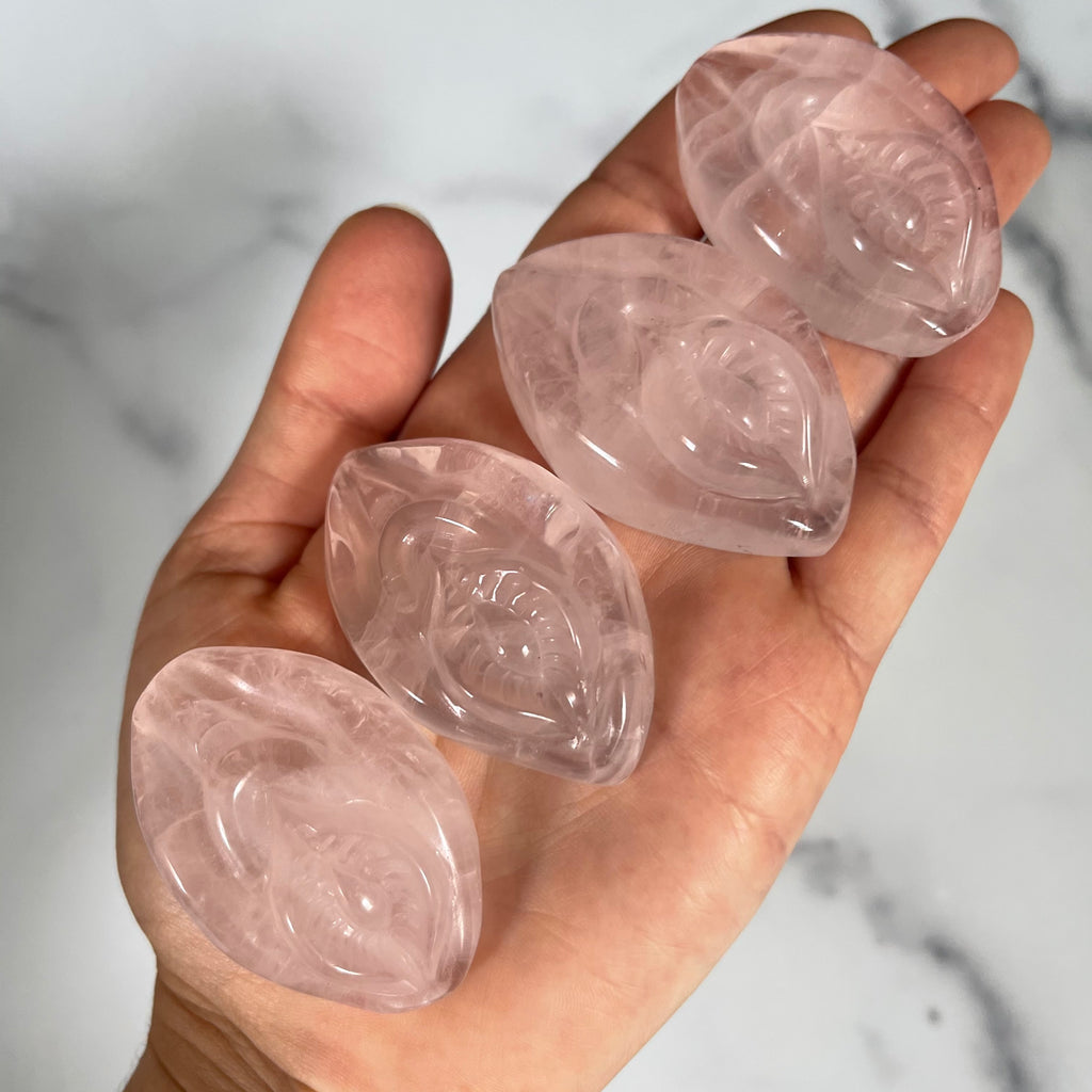 Rose Quartz Yoni Carving