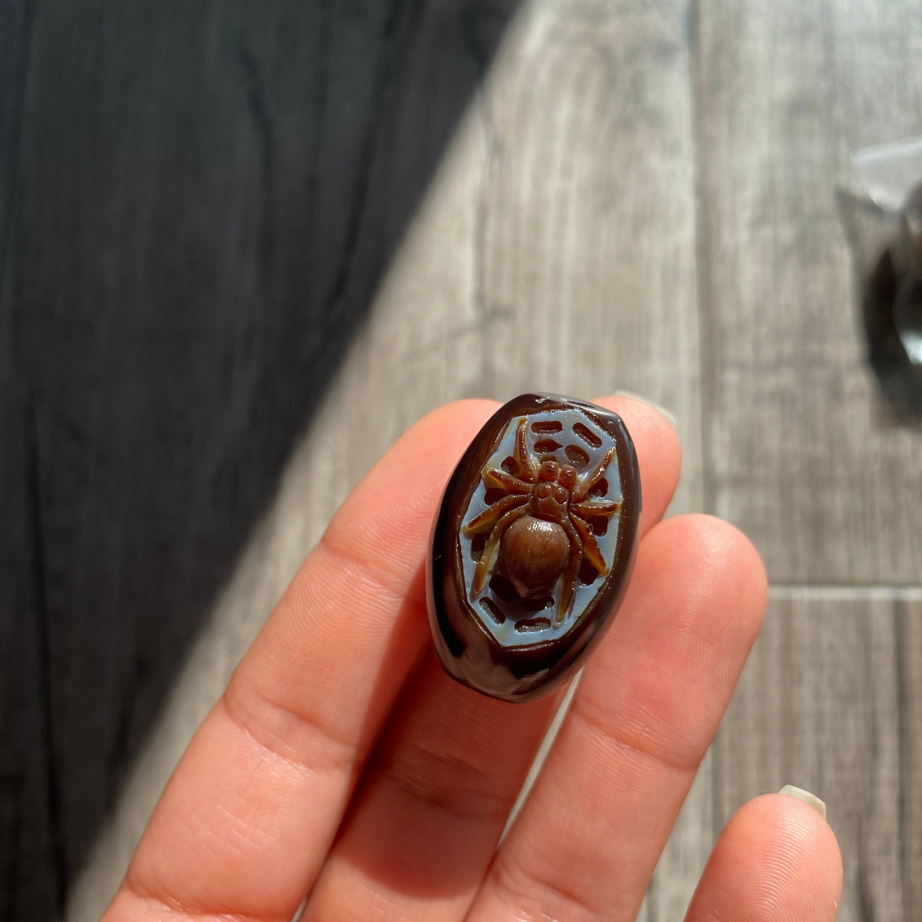 Sardonyx Spider Carving