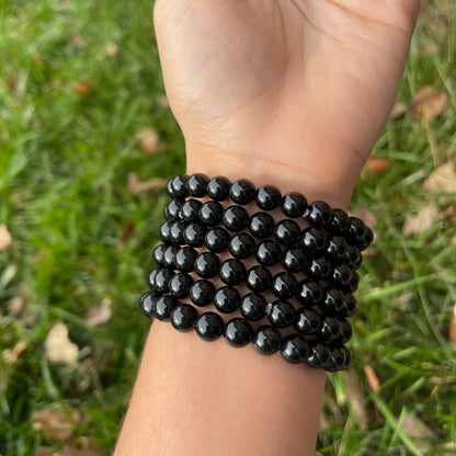 Black Obsidian Beaded Bracelet