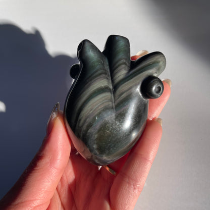 Rainbow Obsidian Anatomical Heart