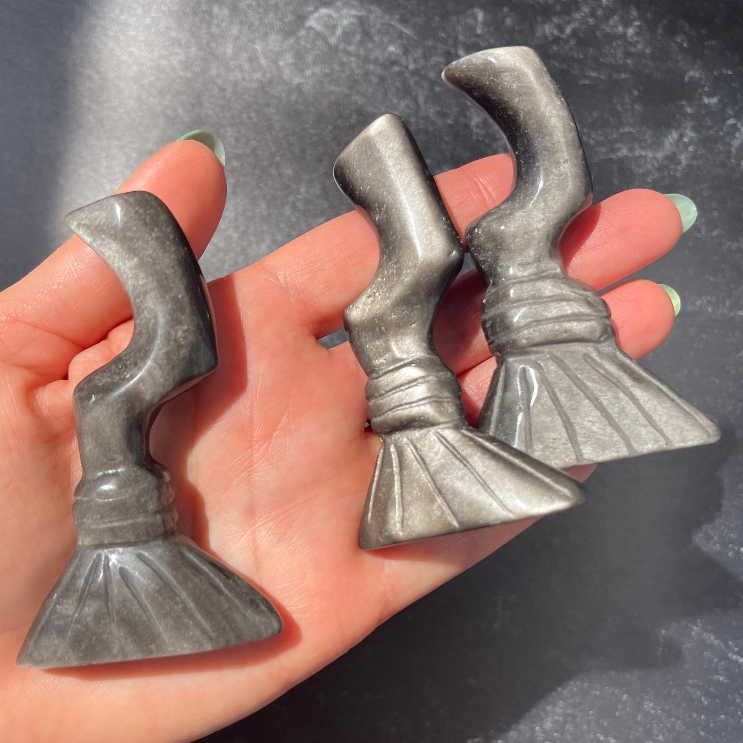 Sheen Obsidian Witch Broomstick Curved