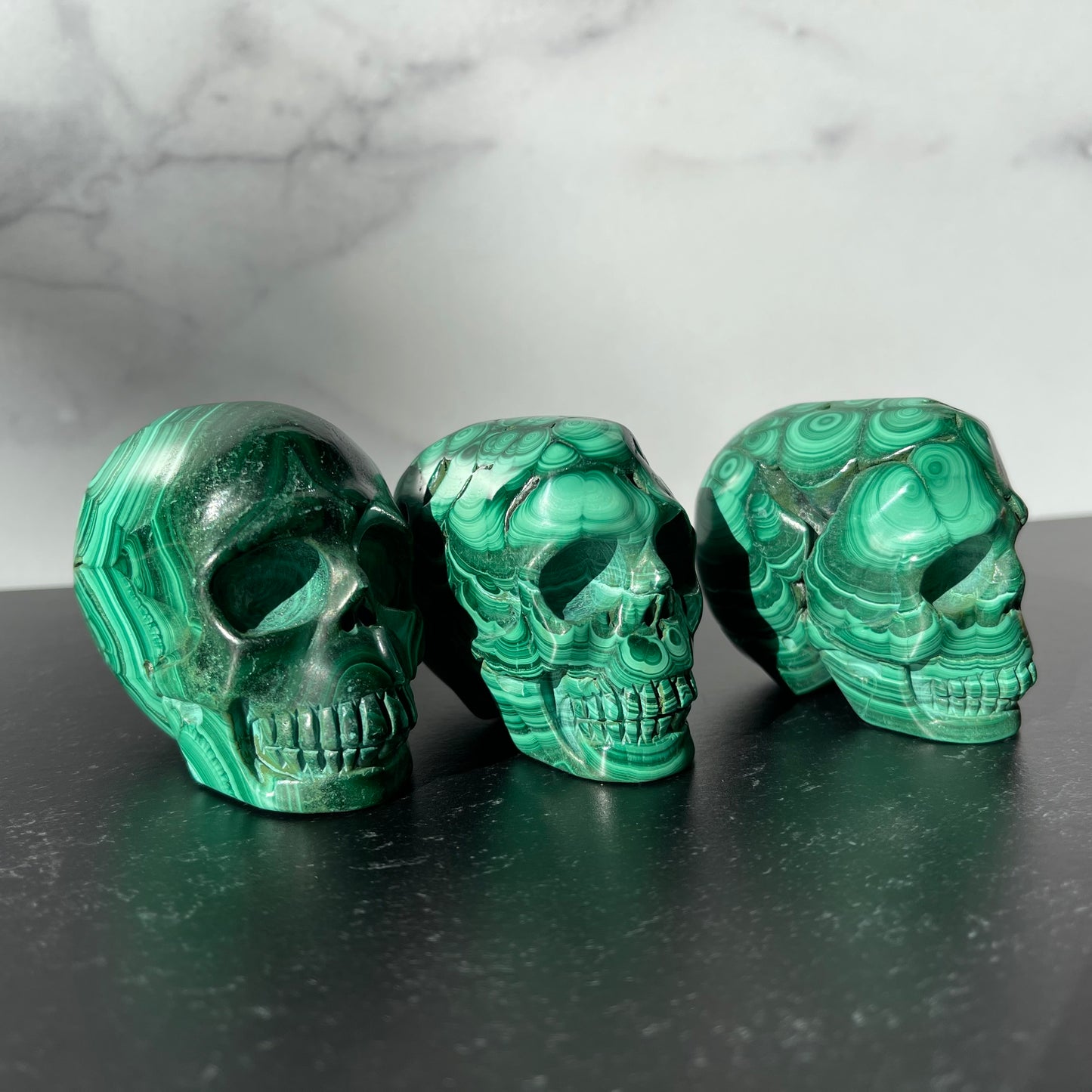 Malachite Skull Collection