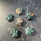 Mini Moss Agate Paw Print