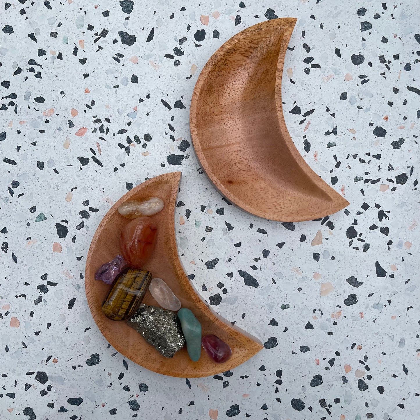 Wooden Crescent Moon Shaped Bowl