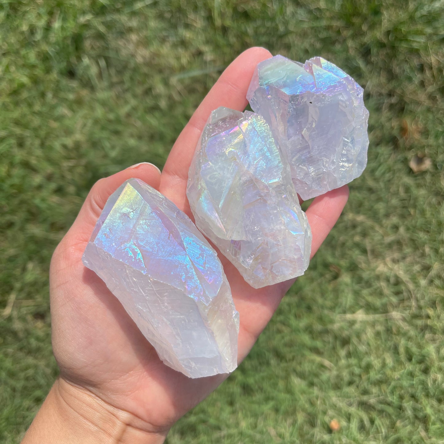 Angel Aura Quartz Cut Base Point