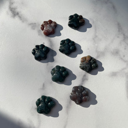Mini Moss Agate Paw Print