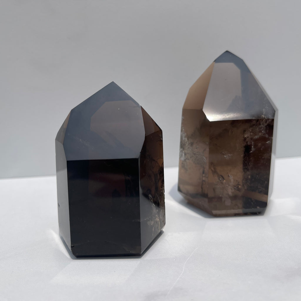 High Quality Polished Smoky Quartz Tower
