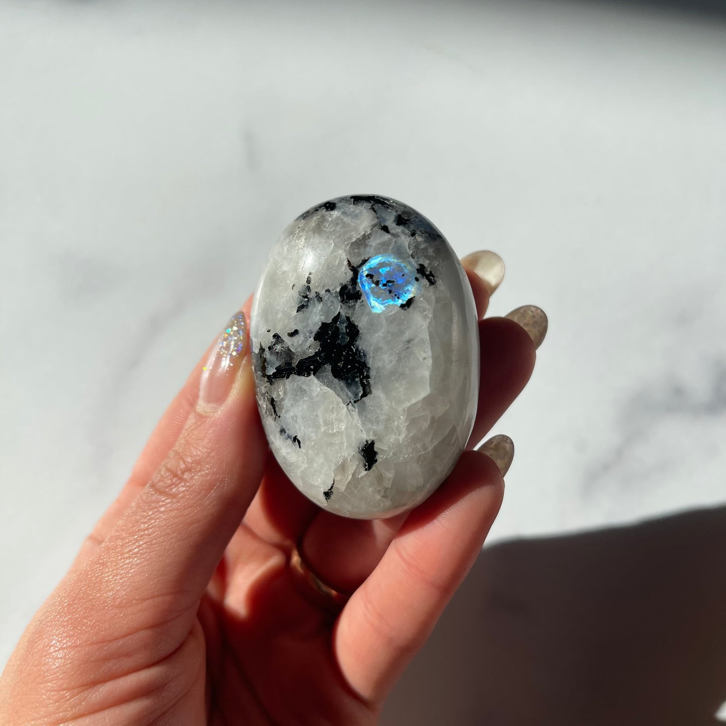 Rainbow Moonstone Palm stone