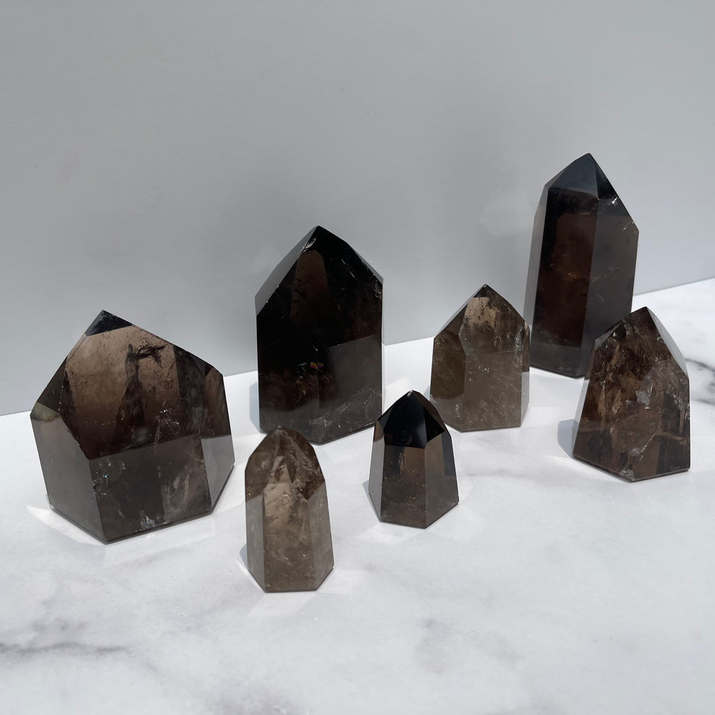 High Quality Polished Smoky Quartz Tower