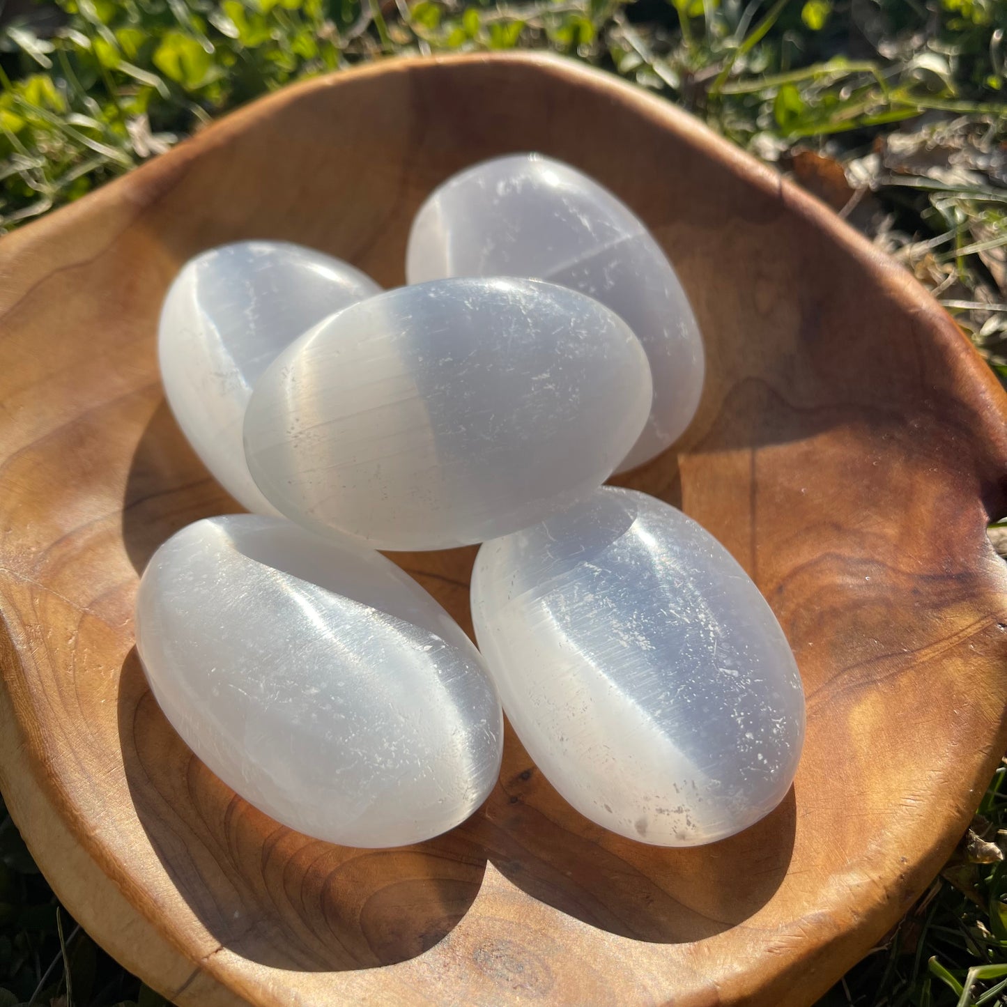 Selenite Palm stone
