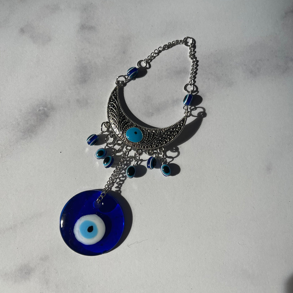 Crescent Moon Evil Eye Wall Hanging