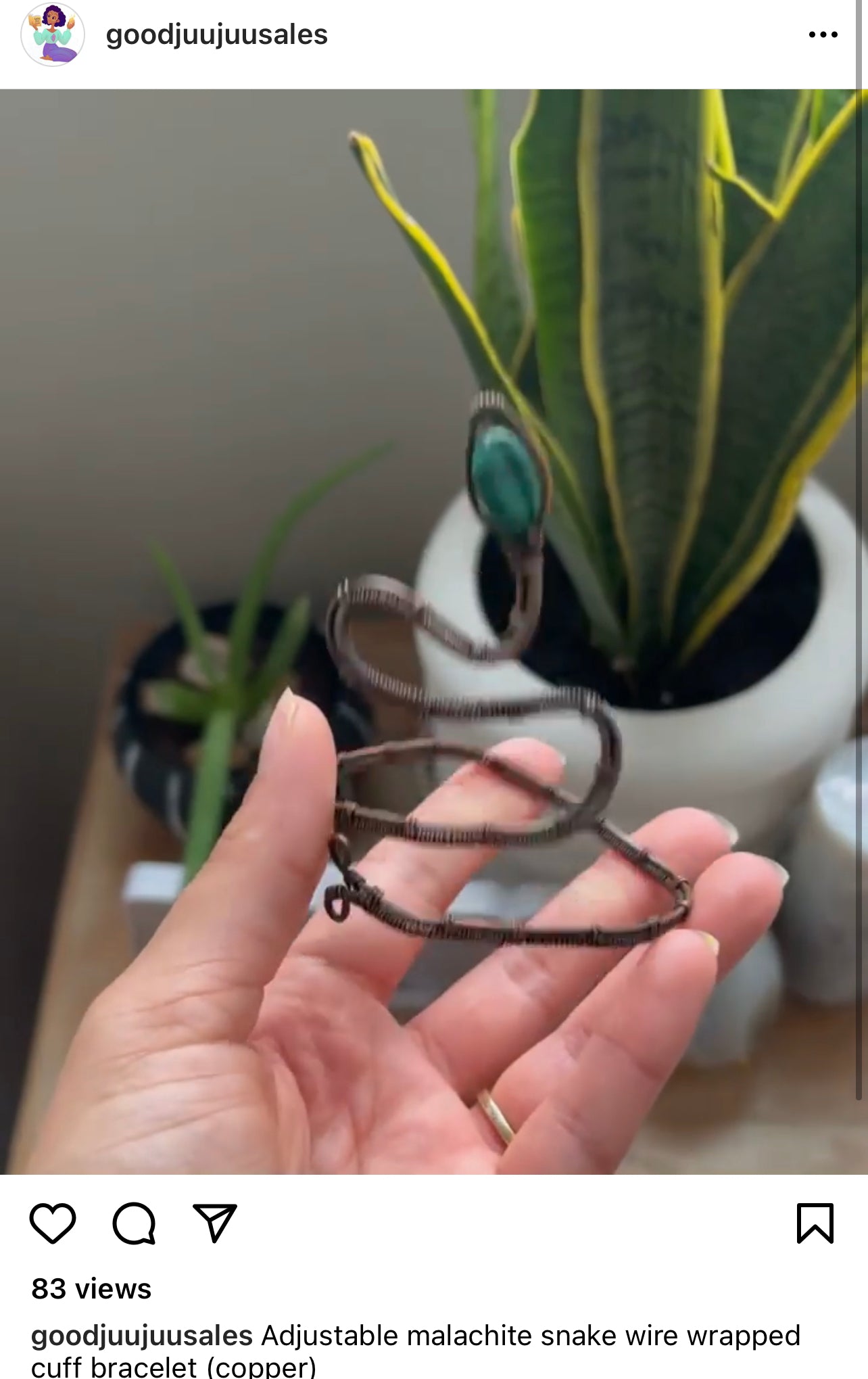 Malachite snake cuff