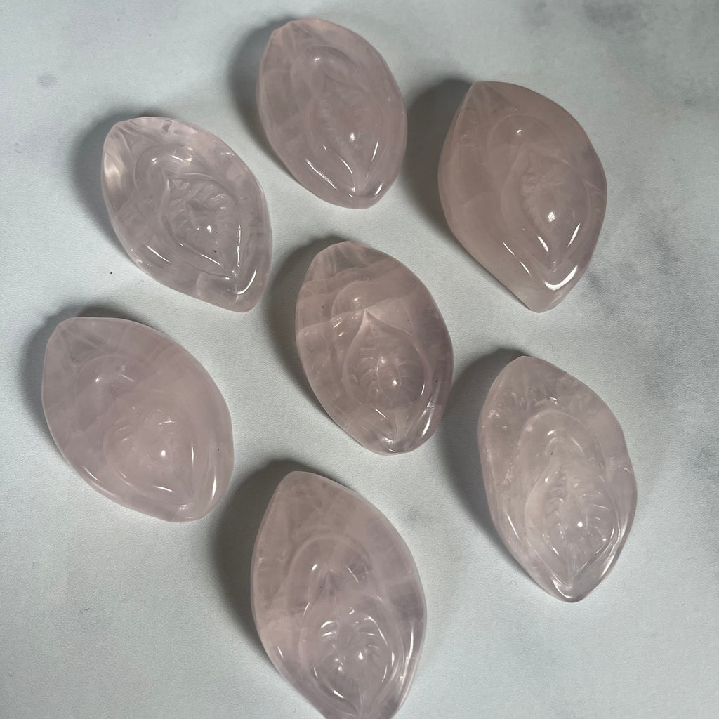 Rose Quartz Yoni Carving