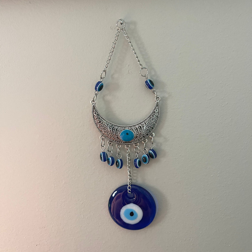 Crescent Moon Evil Eye Wall Hanging
