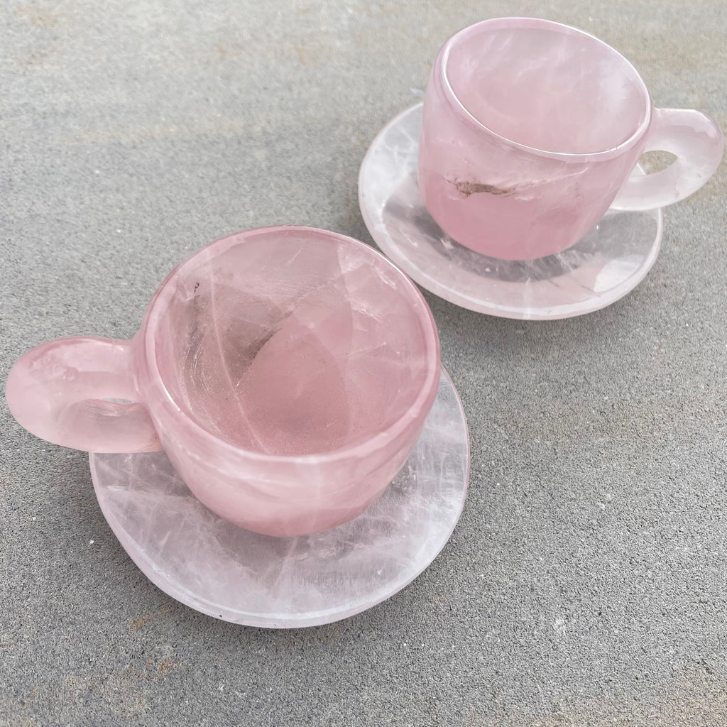 Rose Quartz Teacup and Plate