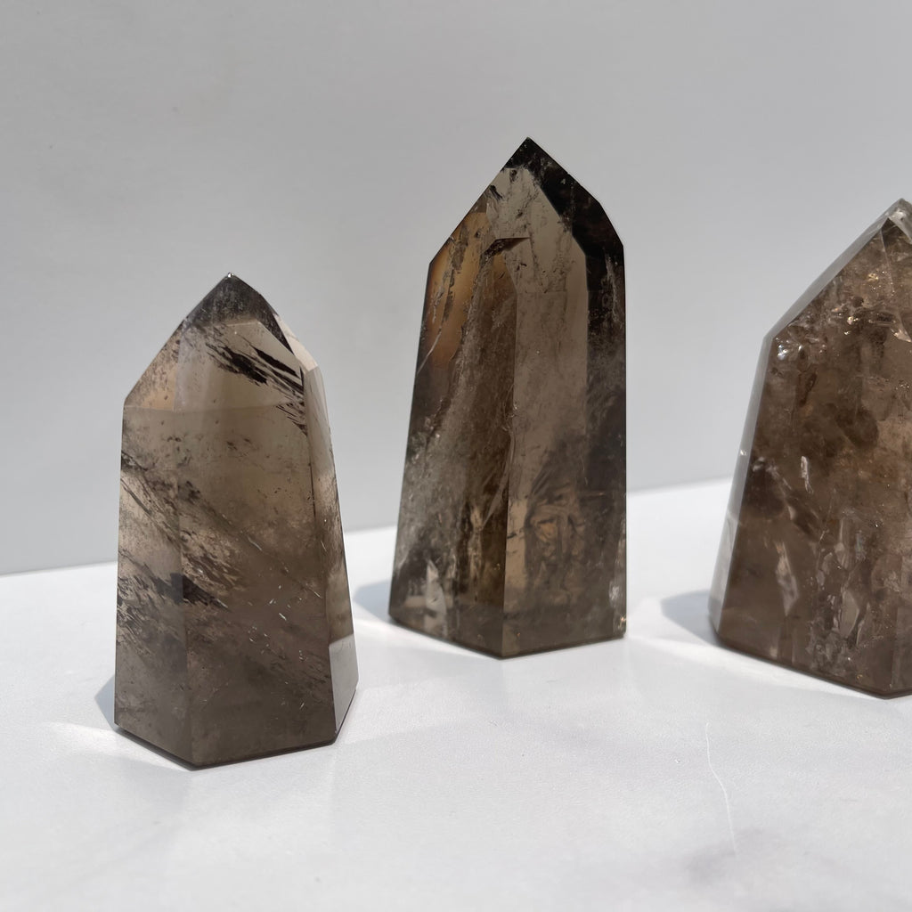 High Quality Polished Smoky Quartz Tower