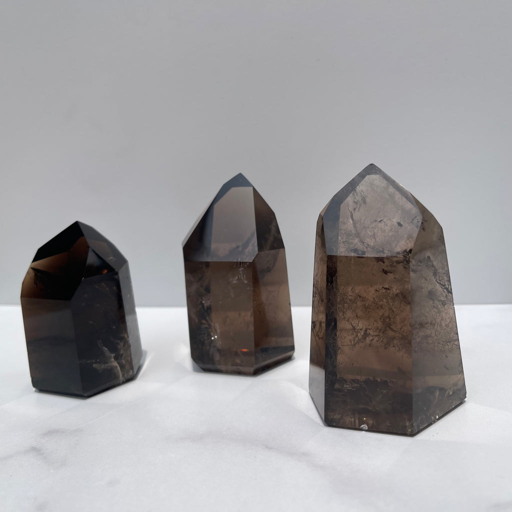 High Quality Polished Smoky Quartz Tower