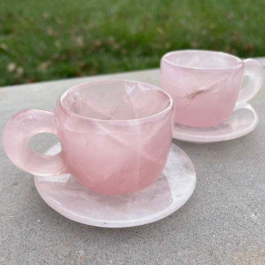 Rose Quartz Teacup and Plate