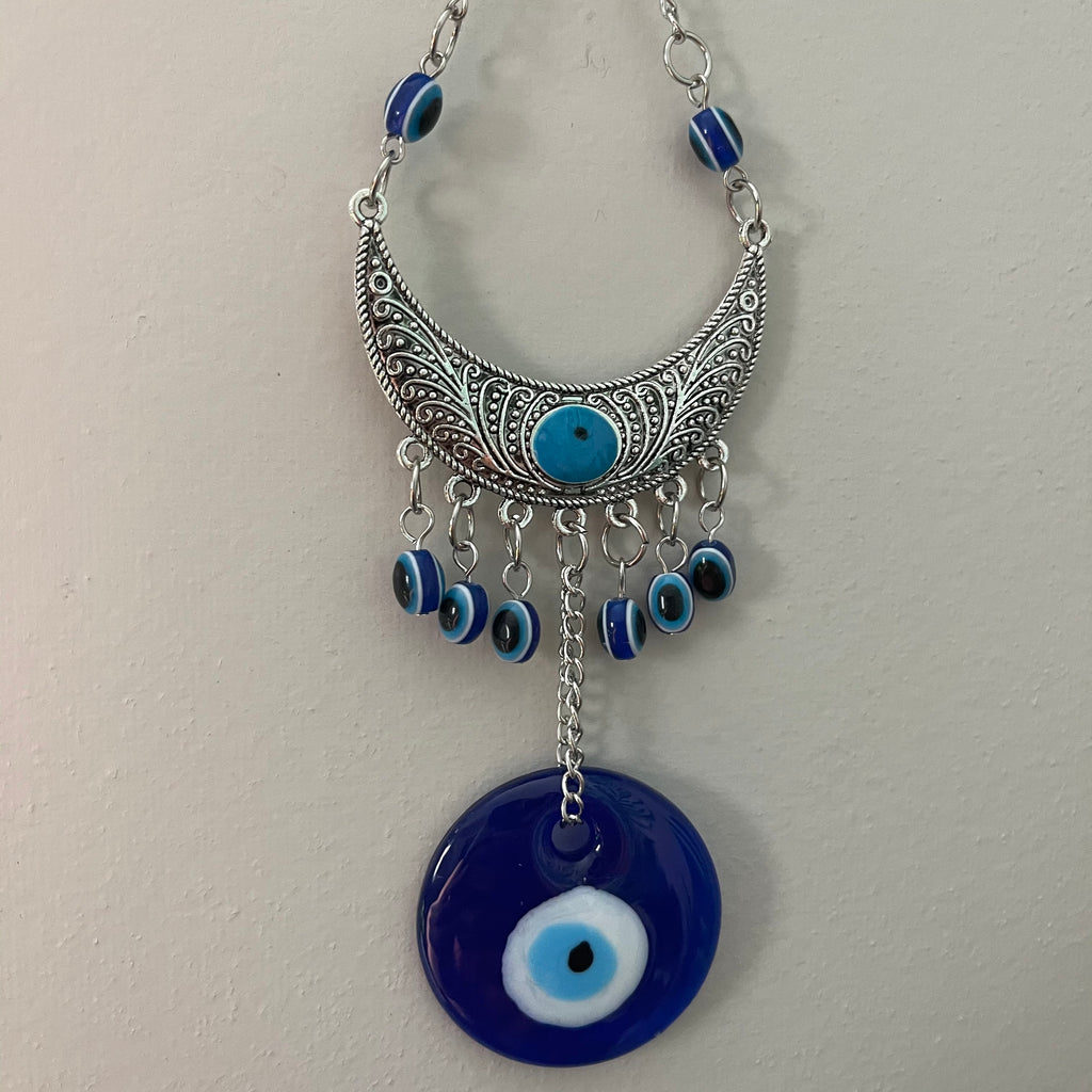 Crescent Moon Evil Eye Wall Hanging
