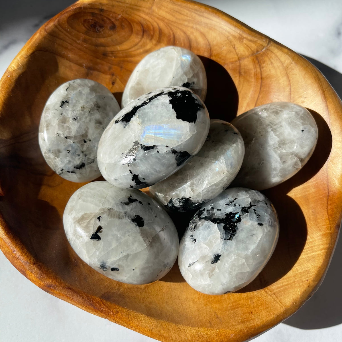 Rainbow Moonstone Palm stone