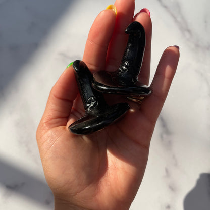 Obsidian Witch Hat Carving