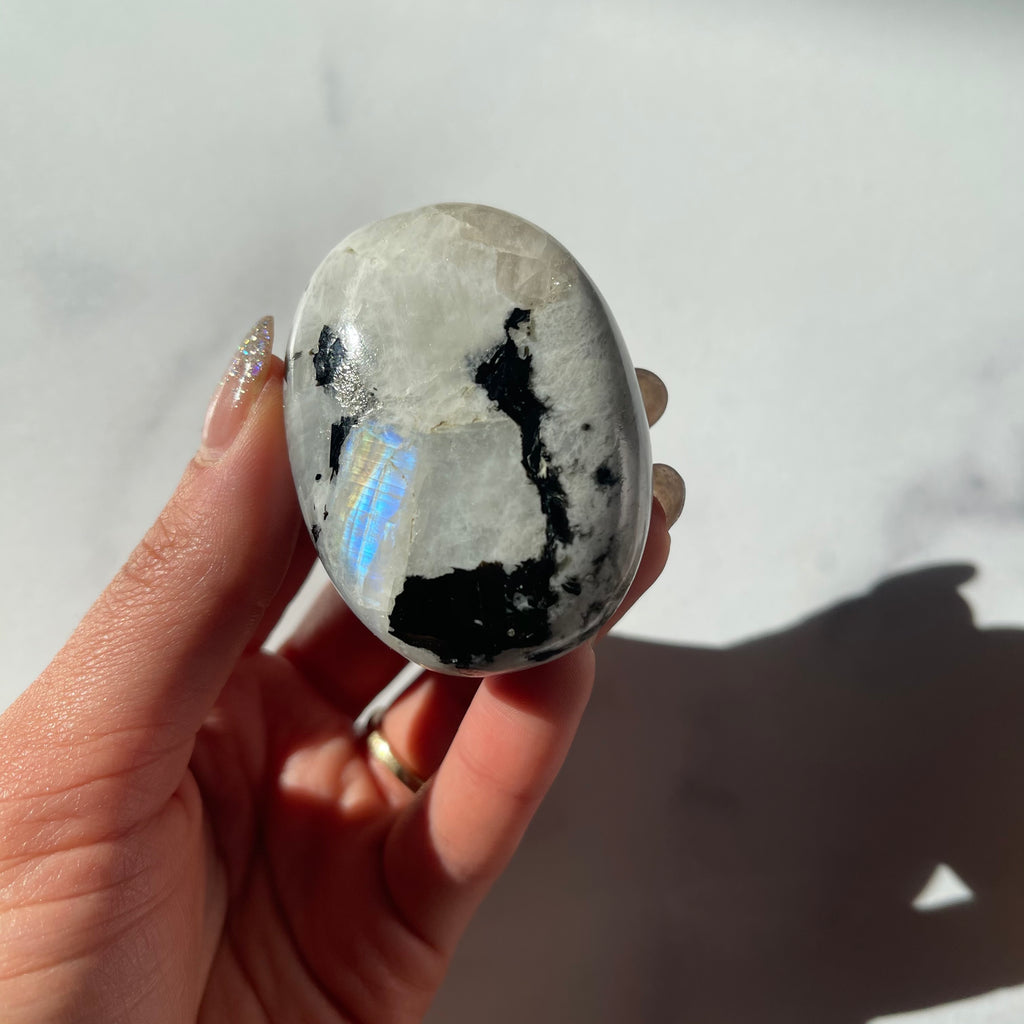 Rainbow Moonstone Palm stone