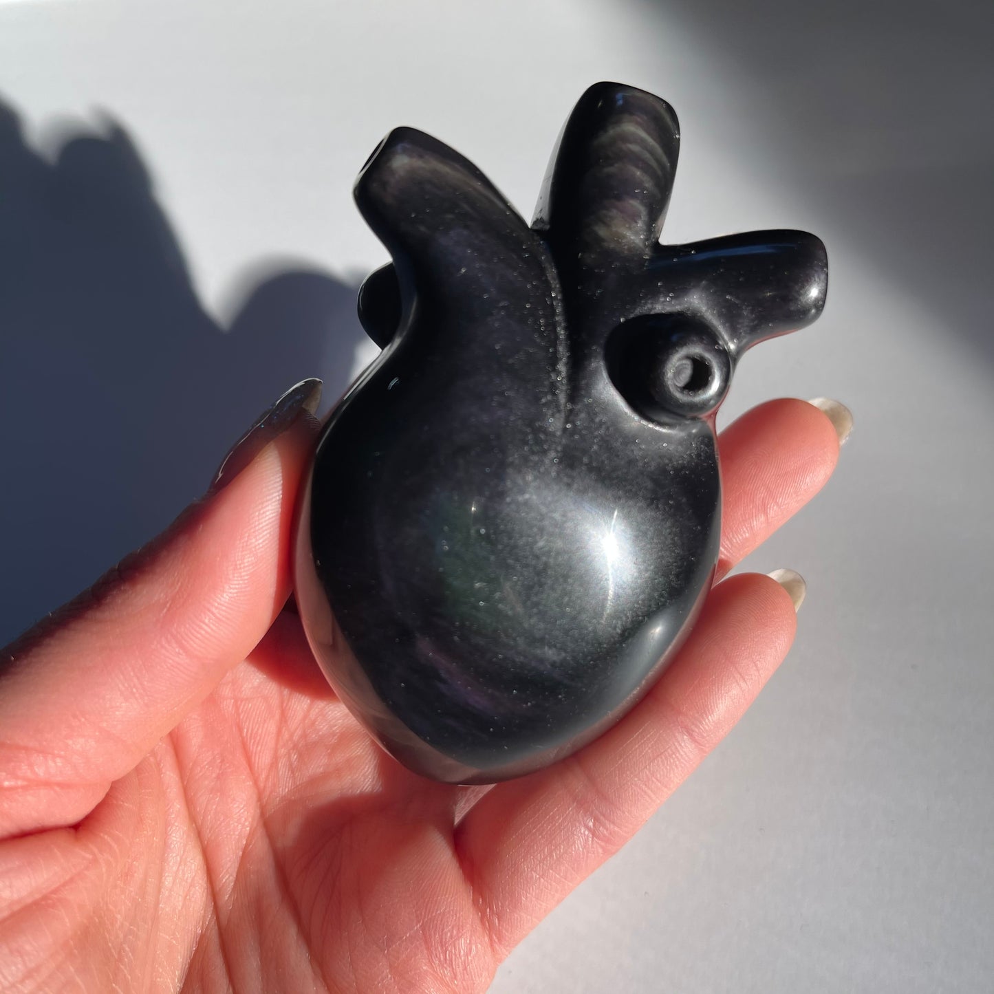 Rainbow Obsidian Anatomical Heart