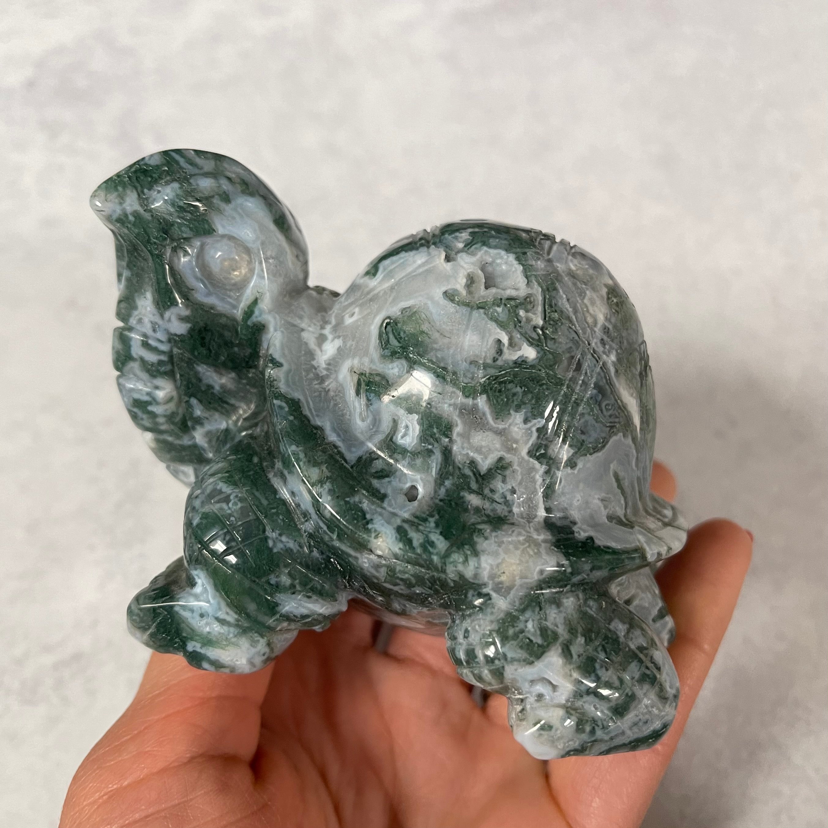 Large Moss Agate Turtle