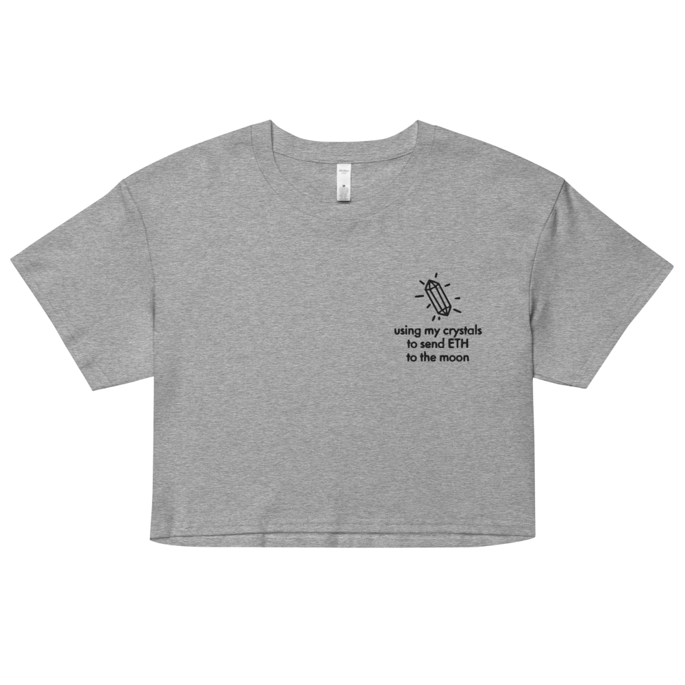 ETH TO THE MOON Embroidered Women’s Crop Top Shirt