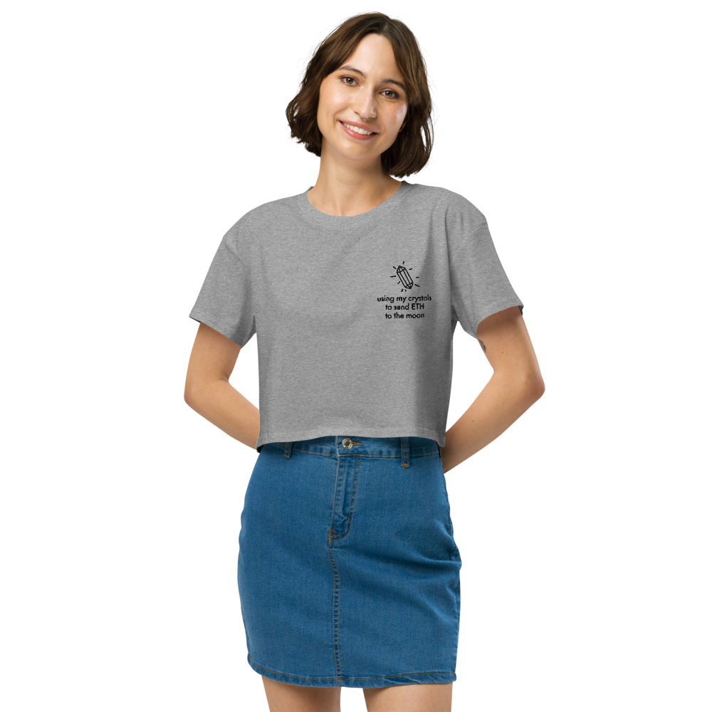 ETH TO THE MOON Embroidered Women’s Crop Top Shirt
