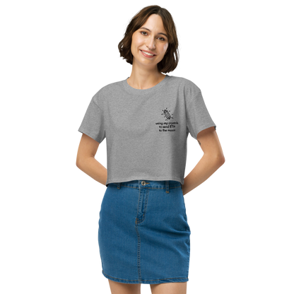 ETH TO THE MOON Embroidered Women’s Crop Top Shirt