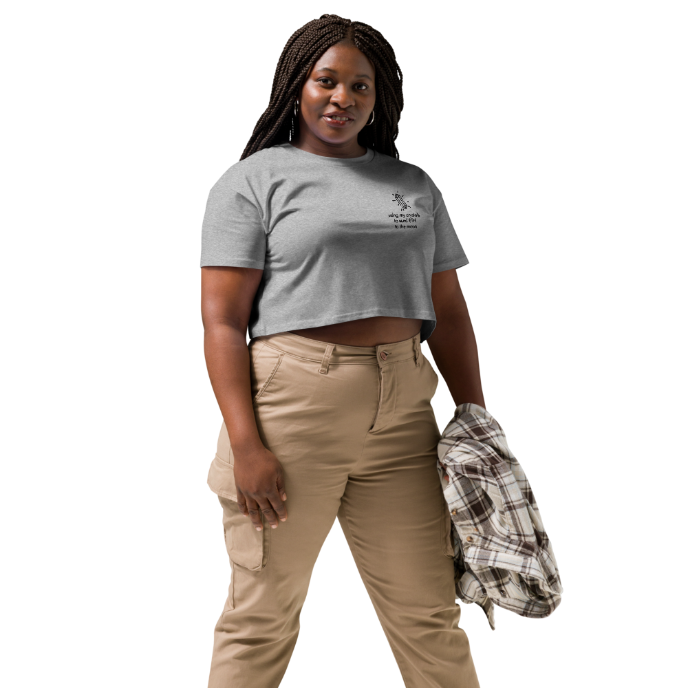 ETH TO THE MOON Embroidered Women’s Crop Top Shirt