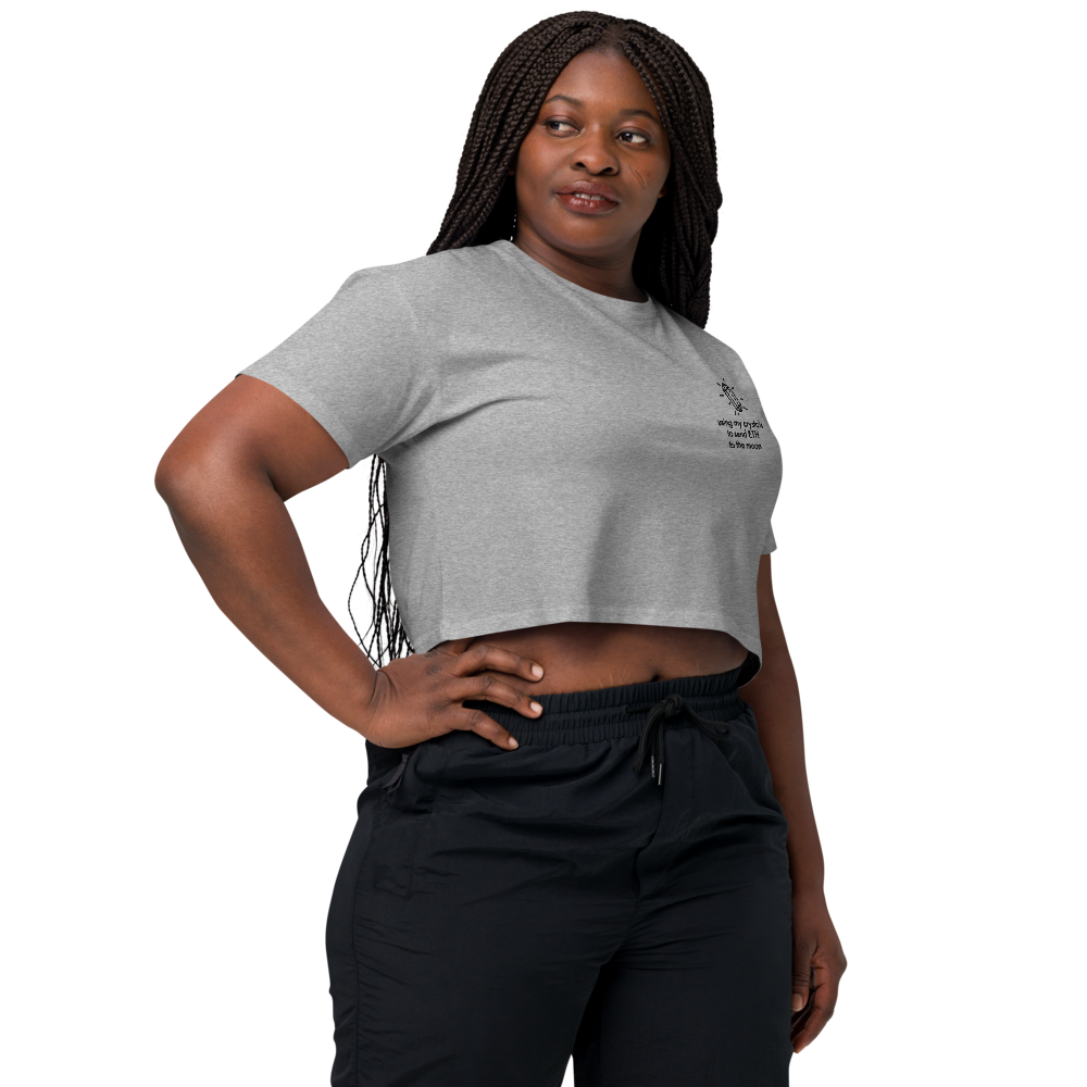 ETH TO THE MOON Embroidered Women’s Crop Top Shirt